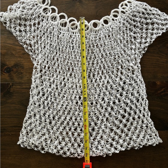 White bathing suit cover up crochet top - Picture 5 of 5